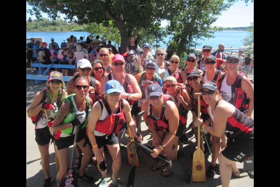 Team Miles won a gold medal at the Calgary Dragon Boat Festival earlier this month. (Photo submitted)    