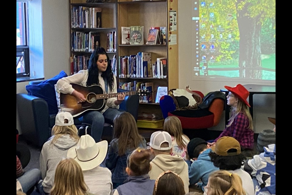 Foothills singer-songwriter Brettyn Rose performed some original songs and answered student questions during the Reading Rodeo on Jan. 26. 