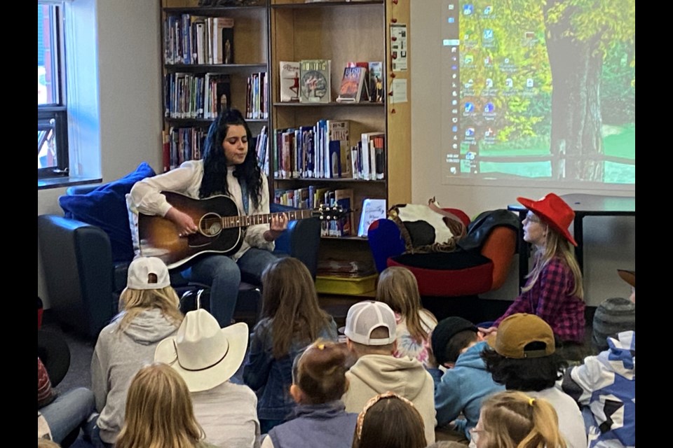 Foothills singer-songwriter Brettyn Rose performed some original songs and answered student questions during the Reading Rodeo on Jan. 26. 