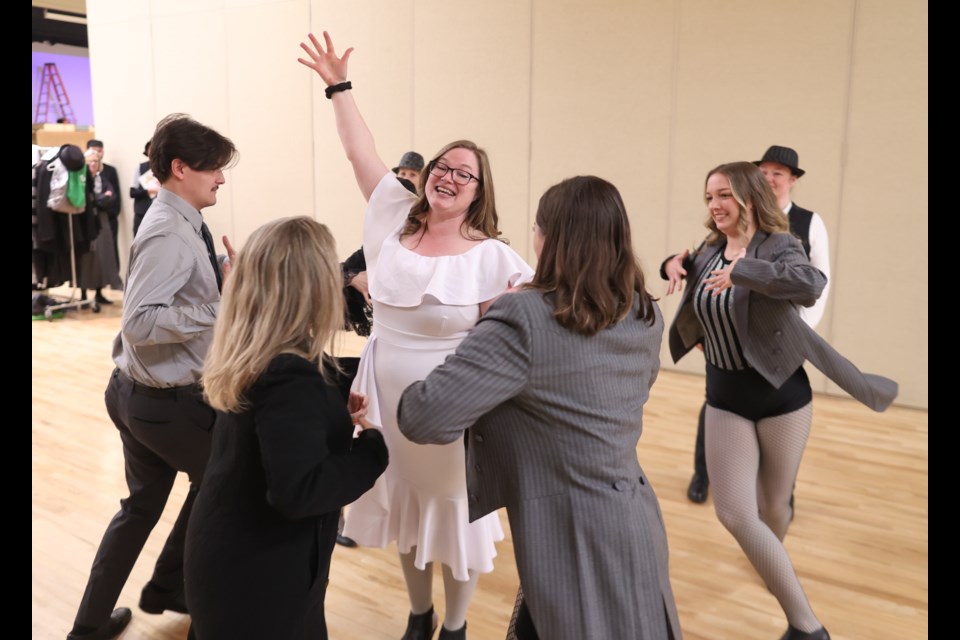 The Windmill Theatre Players rehearse on April 12 for their upcoming show, 'Young Frankenstein' opening April 21 at the Highwood Memorial Centre.
