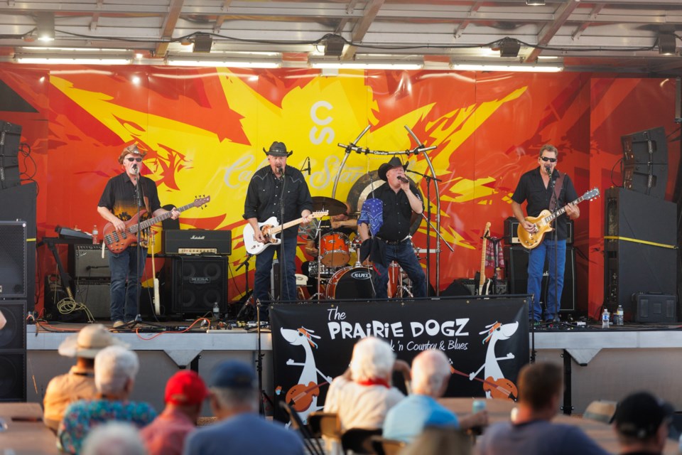 The Prairie Dogz perform for the 2023 Alberta Summer Games 'Rock the Games' concert at Ethel Tucker Park on July 22.