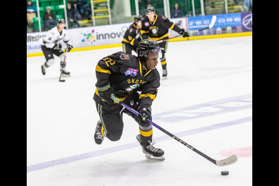 Okotoks Oilers Sam Huck scored the overtime winner on back-to-back nights in victories over the Blackfalds Bulldogs, the latter of which a 5-4 triumph on Nov. 18 at Okotoks Centennial Arenas.