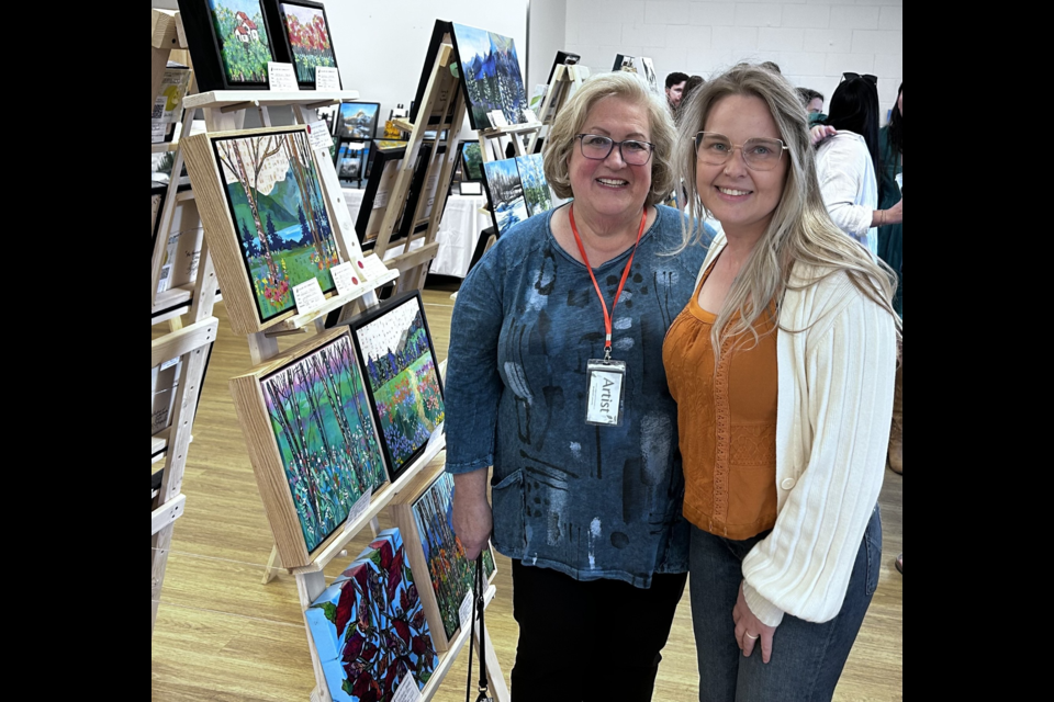 Shirley Hauck (left) and Tanya Zakarow will be showcasing their art in Hauck's studio for the Calgary Artists Studio Tour.