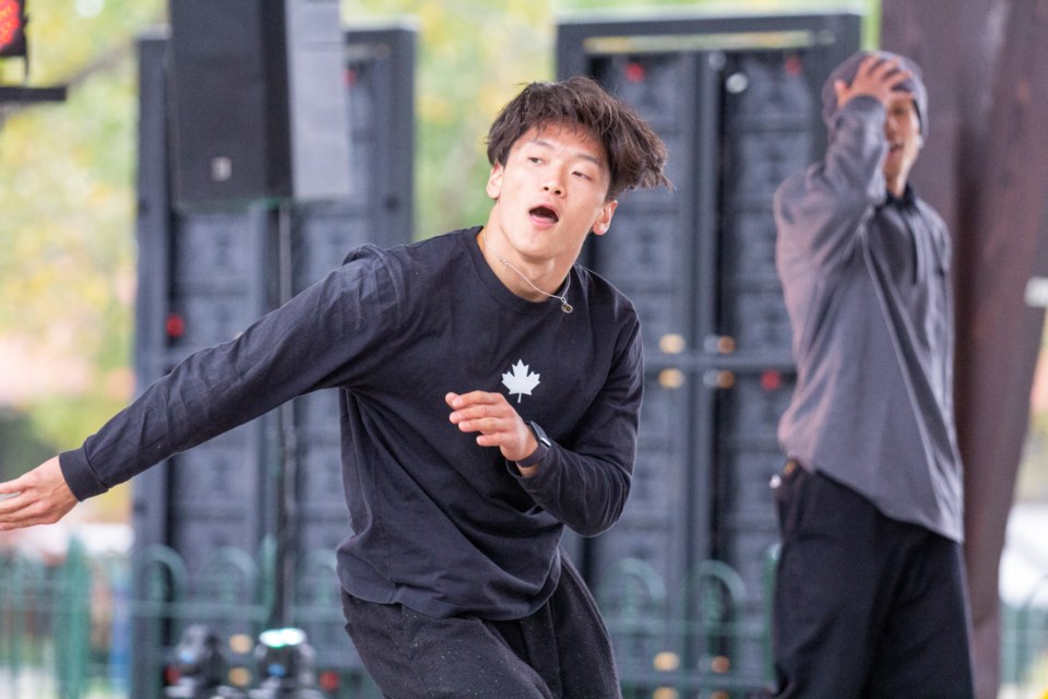 Team Canada Olympic gold medallist Phil 'Wizard' Kim puts on a show with some of his signature mind-blowing breakdancing at Spruce Meadows on Sept. 4.