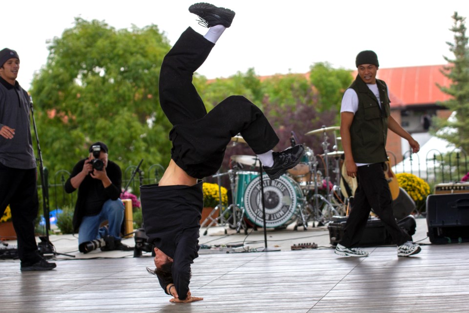 Team Canada Olympic gold medallist Phil 'Wizard' Kim puts on a show with some of his signature mind-blowing breakdancing at Spruce Meadows on Sept. 4.