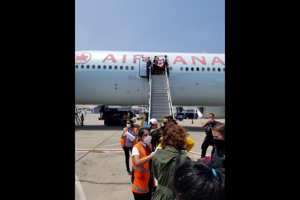 An Air Canada flight welcomes Canadians in Lima to take them home from Peru after the country closed its border mid-March. (Photo submitted)