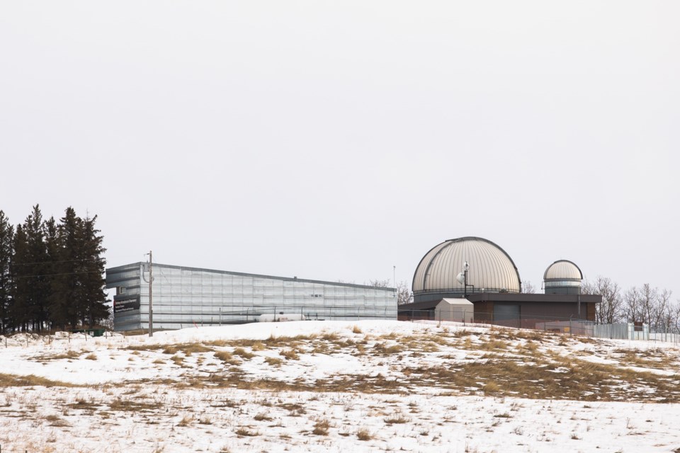 The Rothney Astrophysical Observatory on Jan. 13. The observatory's director, Dr. Phil Langill, continues to be concerned that expansion on the south of Calgary will continue to encroach on the observatory's sky with light pollution.