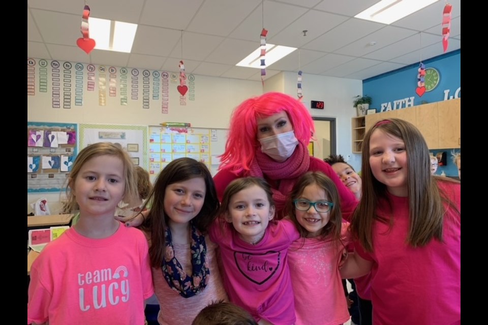 Students from St. Francis of Assisi take part in Pink Shirt Day on Feb. 24. Photo submitted.