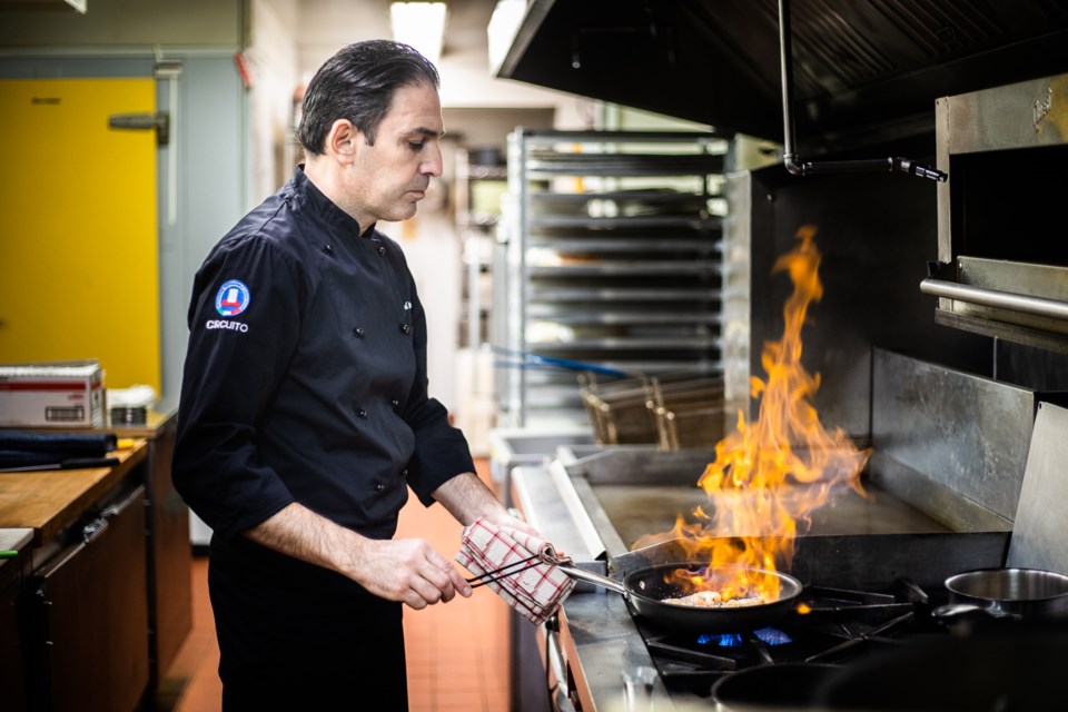 Chef Manuel Panfili in the kitchen of Jerry's at D'Arcy Ranch on Feb. 25.