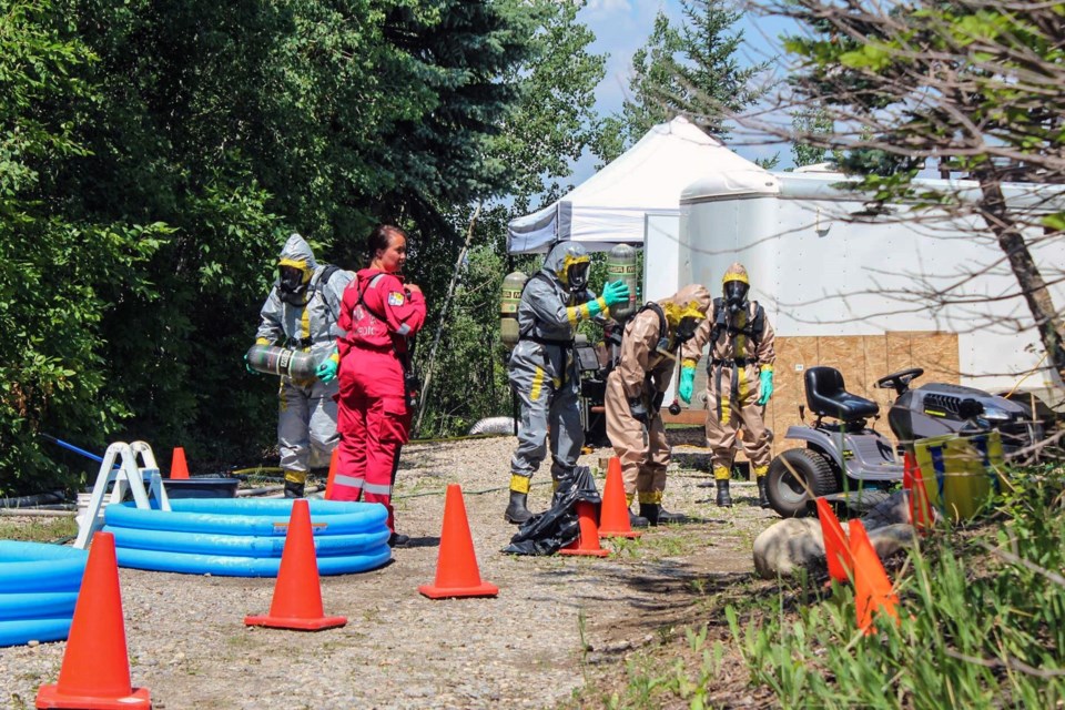 Alberta's Law Enforcement Response Team, aided by agencies such as the Okotoks and Foothills Fire Departments, cleaned up a fentanyl superlab near Aldersyde.