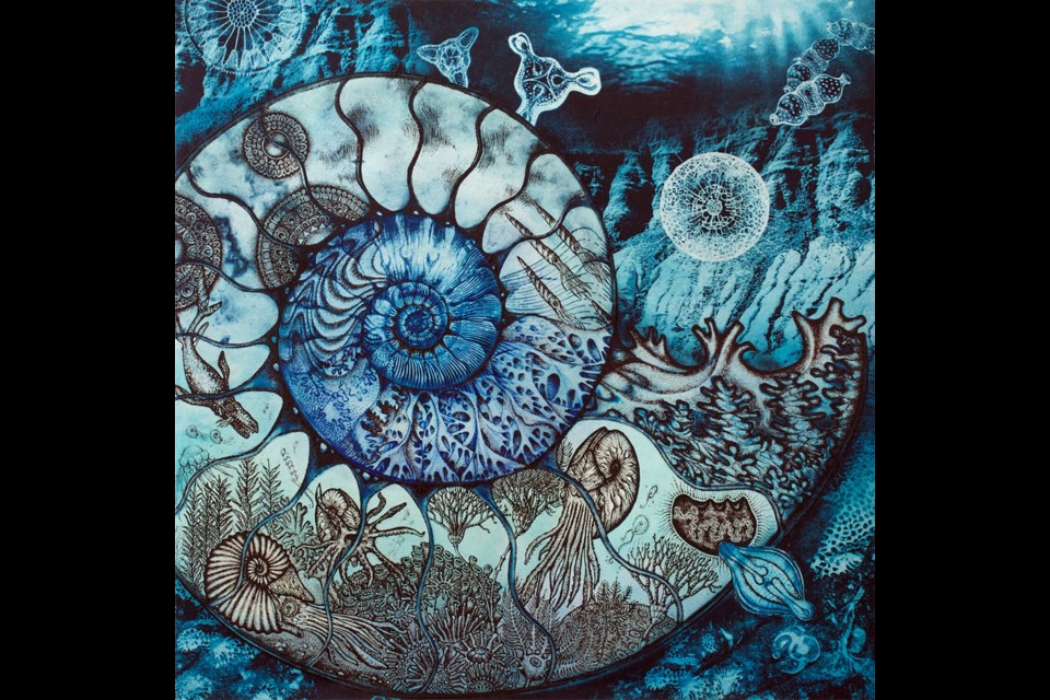 Eveline Kolijn will bring viewers underwater with her video footage, prints, etchings and fossils in her exhibition The Ocean Inside, in the large gallery at the Okotoks Art Gallery. (Photo Submitted)