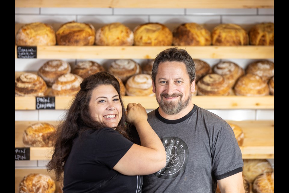 Marie-Luce Denis, and her husband Brad Labrenz, owners of French 50 Bakery. (BRENT CALVER/Western Wheel)