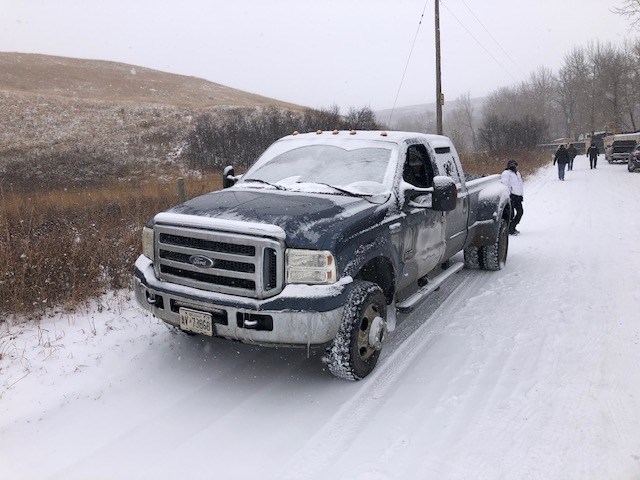 One of the three diesel trucks recovered after a search warrant was executed in DeWinton on Oct. 23. (Photo submitted)