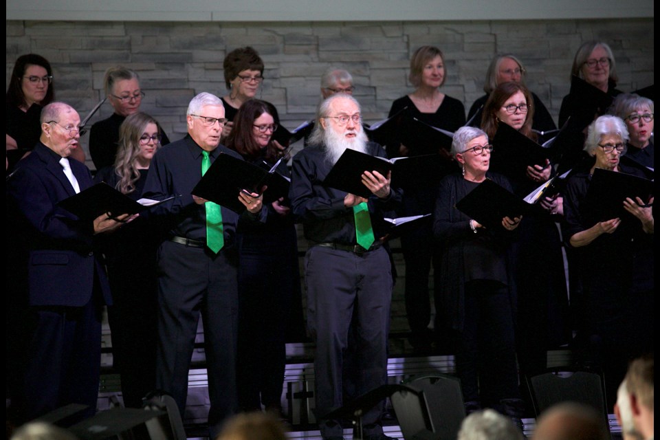 The Chorus performs during the Foothills Philharmonic Society's 10th anniversary concert on Feb. 25 at the Okotoks Alliance Church. 