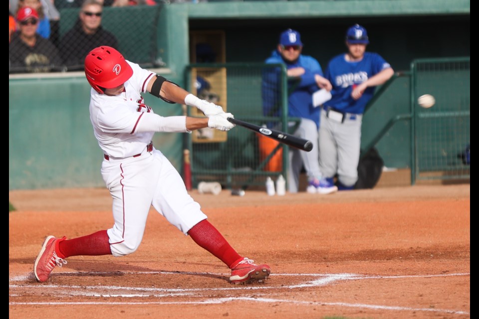 Okotoks Dawgs infielder Ricardo Sanchez will form part of the returning core from the 2022 championship team. The Dawgs’ 2023 WCBL regular season opener is May 26 versus the Brooks Bombers. (Brent Calver/Western Wheel File Photo)