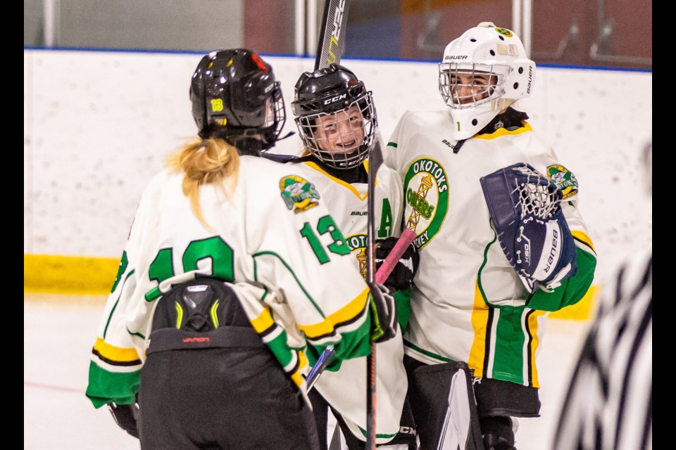 The U15B Oilers take on the Calgary Inferno at Murray Arena on Nov. 12, 2023.