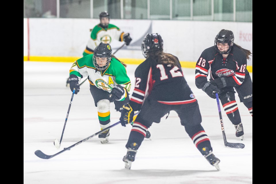 The U18B Oilers take on the Beaverlodge Blades at Piper Arena on Nov. 12, 2023.