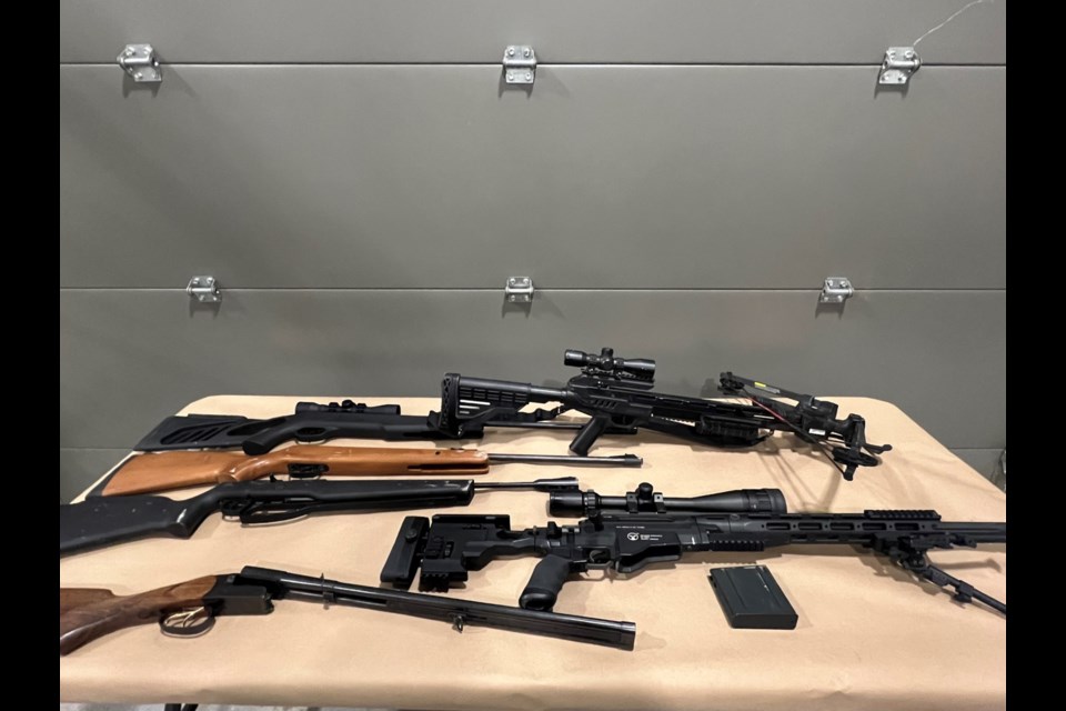 Firearms, laptops, golf accessories, tools and bikes, counterfeiting equipment were among the stolen property found. (RCMP Photo)