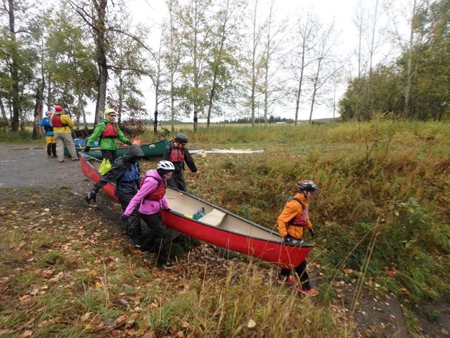 Quest students head down to the North Saskatchewan River west of Rocky Mountain House for a day of canoeing on moving water last fall. A fundraiser is being held for the