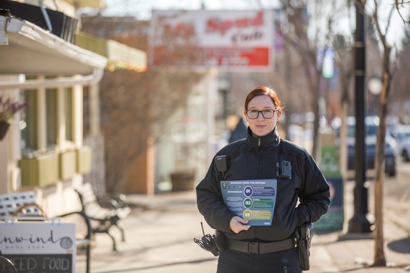 Okotoks Municipal Enforcement practicum student Dakota Zurowski has been educating businesses on crime prevention in Okotoks on the March 29. Zurowski&#8217;s practicum is
