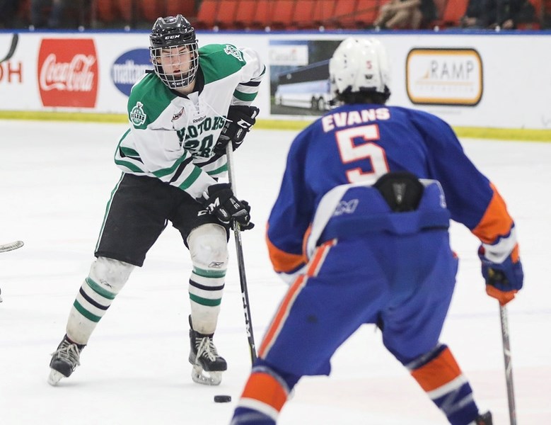 Okotokian Gibb Coady took home the MVP and Top Scorer honours for the Bow Mark Oilers in their first year in the Alberta Midget &#8216;AAA&#8217; Hockey League.