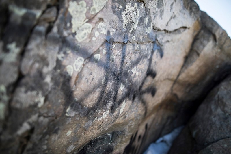 Vandals struck at the Big Rock this winter, leaving the popular glacial erratic tagged with symbols and profanity.