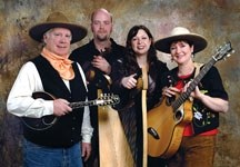 Playing in support of the Foothills AIM Society, the well travelled Cowboy Celtic will take to the stage at DeWinton Hall Saturday night. From left are David Wilkie, Joe