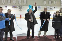 Highwood MLA George Groeneveld cuts the ribbon to officially open the renovated Blackie Arena on March 24. Groeneveld was part of the original committee, which helped raise