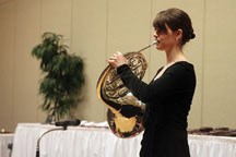 HTA Grade 12 student, Breanne Jamieson, performs at the March 30 Adjudicators Showcase at the High River and District Lions Music Festival. She and many other local