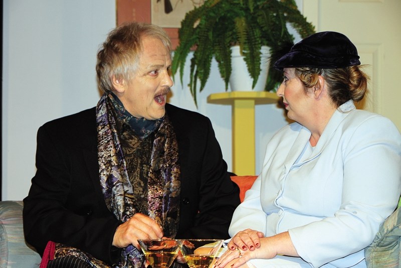 Rehearsing a scene from &#8220;Barefoot in the Park&#8221; are from left, Ed Sands as Victor Velasco and Michelle Noordhof as Ethel Banks. The show continues though the next