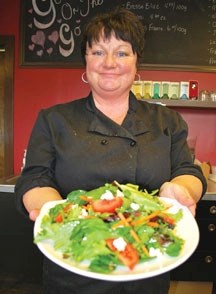 Michelle Albert, owner and chef at Gourmet on the Go, concocts healthy meal options like this salad every day at her Okotoks restaurant. She would like to get Health Check
