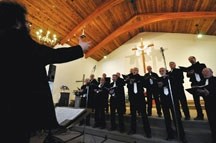 The Okotoks Men&#8217;s Chorus performs in last year&#8217;s spring concert at Grace Lutheran Church. This year&#8217;s show is May 28 at Okotoks United Church and will