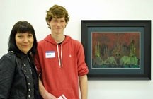 Jack Boardman, a Grade 12 student at the Alberta High School of Fine Arts, seen here with art teacher Janie Zwack, was honoured on May 7 during an exhibition at the Alberta
