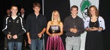 The Holy Trinity Academy Knights 2011 Coaches&#8217; Choices and Athletes of the Year were, from left, Zach Dow, Derek Nimmo, Emma Bibault, Reid Watkins and Bethany Hartman.