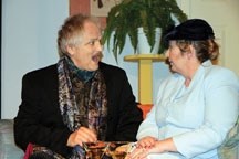 Performing a scene last spring from &#8220;Barefoot in the Park&#8221; Ed Sands left, banters with actress Michelle Noordhof. Both local perfomers are nominated for Calgary