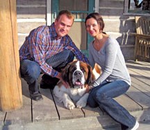Okotoks St. Bernard Songan, also known as Max on the CBC show Heartland, lays on the porch with his owners in the series Peter and Lou. Songan is an easygoing dog and has