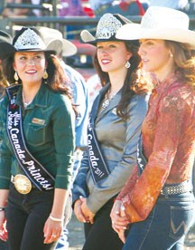 Kezia Morrison (left), Miss Rodeo Canada and Miss Rodeo Okotoks Kenna Lockwood at a bull riding event in Calgary.