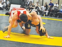 Reid Watkins, here at the Canada Cup in Guelph, is less than a month away from representing Canada at the FILA Cadet World championships in Hungary.
