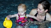 Mother and daughter enjoy a dip in the pool at the Okotoks Recreation Centre. The local athletics and fitness facility is giving local residents the chance to sample many of