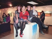 For of the artists showing at the Rage Against Beige exhibit, including (left to right) Elana Goodfellow, Janifer Calvez, Cheryl Taylor and Melanie Pope, celebrate the