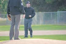 Jamie Tiessen is in position to make the right call during his stint at the Harry Wendelstedt Umpire School in Florida in February.
