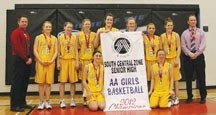 The Oilfields Drillers finished ninth at the 2A Senior girls provincial championships. They are, back, row from left, assistant coach Markes Fredriksen, Tamala Whiteside,