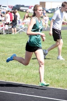 Strathcona-Tweedsmuir Spartan Claudia Belanger hits her stride in winning the Junior girls 1,500m at the Foothills Divisional track meet on May 16.