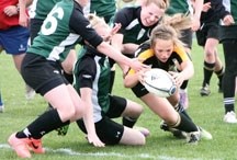 Oilfields Driller Stephanie Knight works her way into the try zone in their 26-0 victory over the Holy Trinity Knights in Okotoks on May 17.