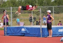 Brent Armeneau, 15, clears the bar en route to winning the high jump at the Alberta Summer Games in Lethbridge on Saturday.