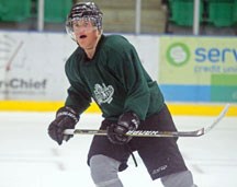 Defenceman Tyson Arnholtz was one of eight Okotoks area players invited to the Okotoks Oilers main camp, Aug. 21 to 23 at Pason Centennial Arena.