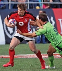 Jeff Hassler earned his first start for the Canadian Rugby Sevens team at the North America Caribbean Rugby Association championships, Aug. 25 in Ottawa. Canada won the