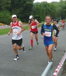 Wayne Gaudet of Okotoks keeps up his pace en route to running more than 218km at the 24-hour run World championships in Poland, Sept. 7-8.
