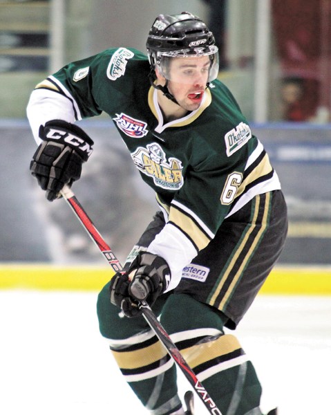 Trade deadline acquisition Connor Sutton scored in his home debut with the Okotoks Oilers Sunday at the Pason Centennial Arena.