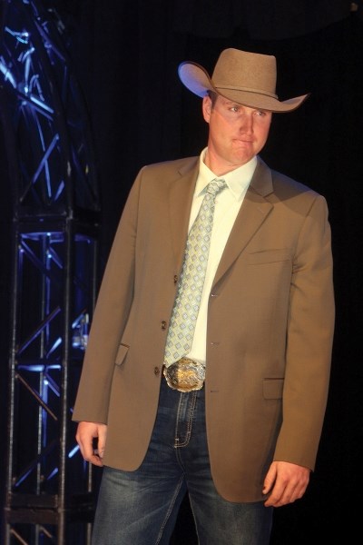 Jordie Fike, who lives in the MD of Foothills, had his tarp sell for $130,000 at the 2013 Calgary Stampede Rangeland Derby tarp auction on March 21 in Calgary.